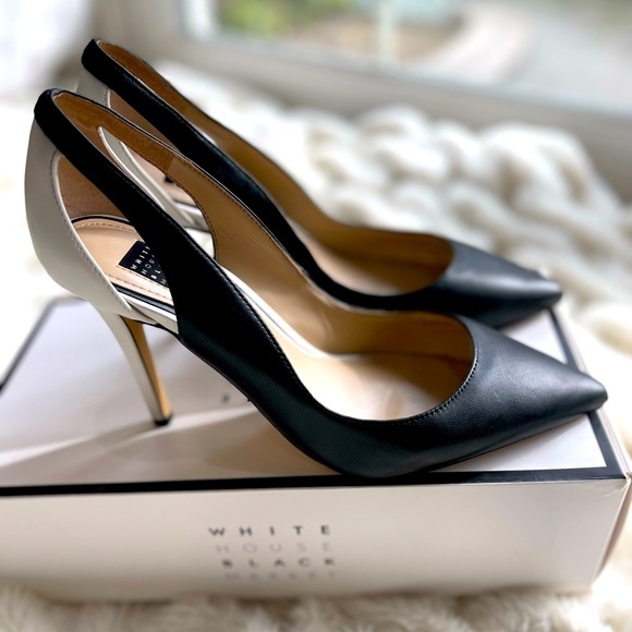 White House Black Market Shoes - WHBM Harper black and white pumps